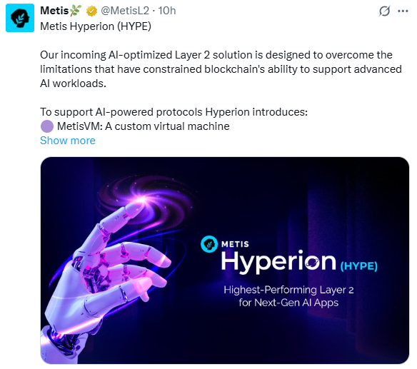 Metis Hyperion (HYPE). Source: Metis. 