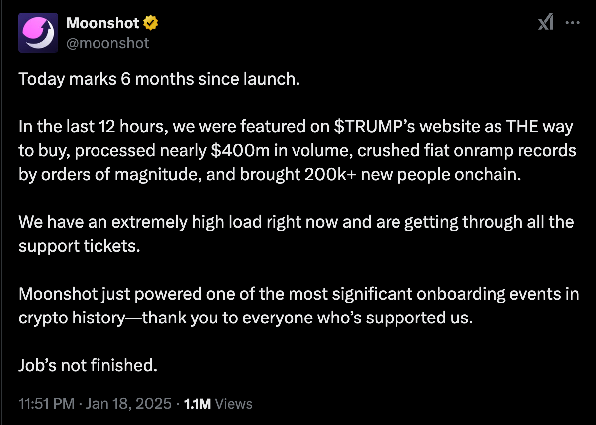 Moonshot backed by Donald Trump 
