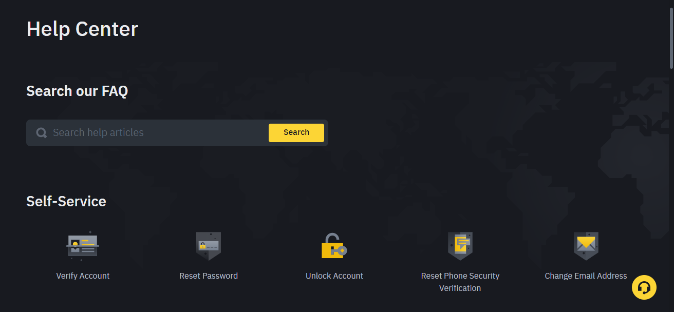 Binance’s Help Center. Source: Binance